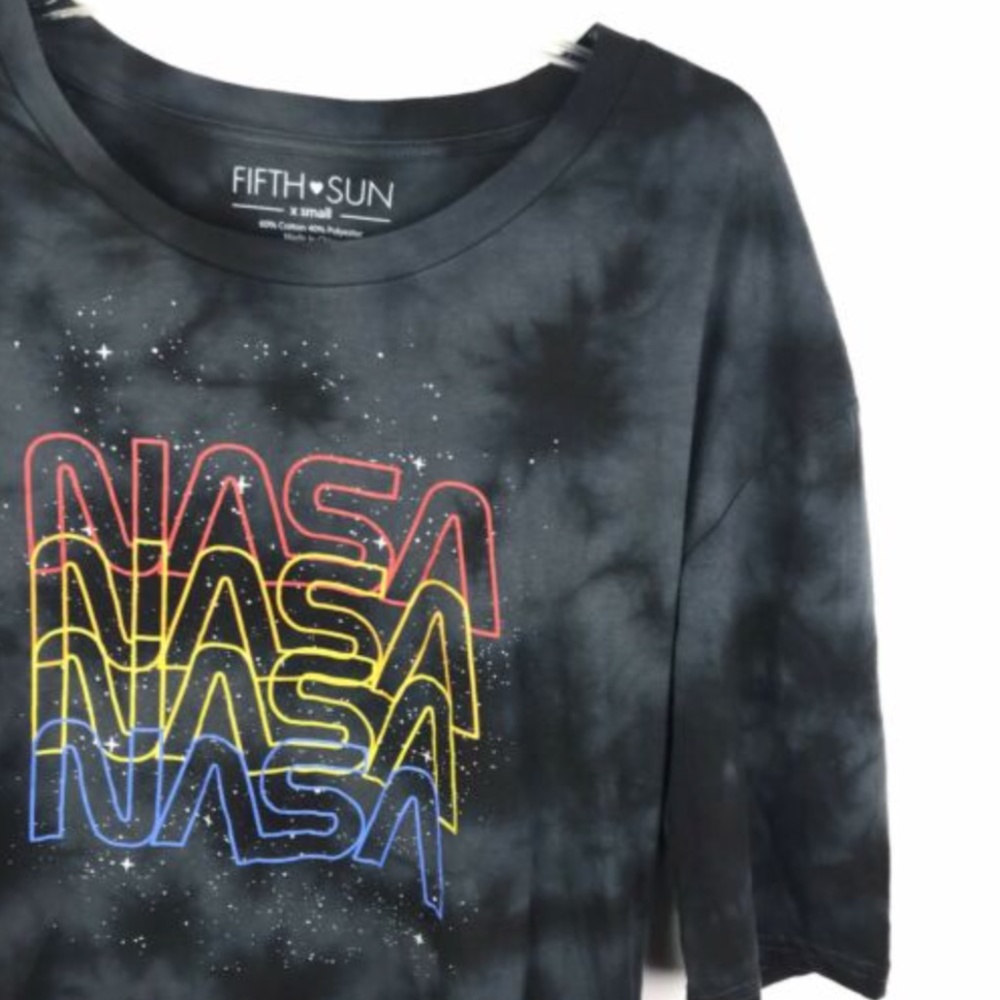 Fifth Sun NASA Print 3/4 Sleeve Casual Shirt Top - Picture 2 of 5